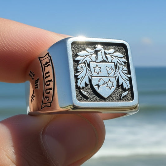 Family crest ringsStainless steel rings