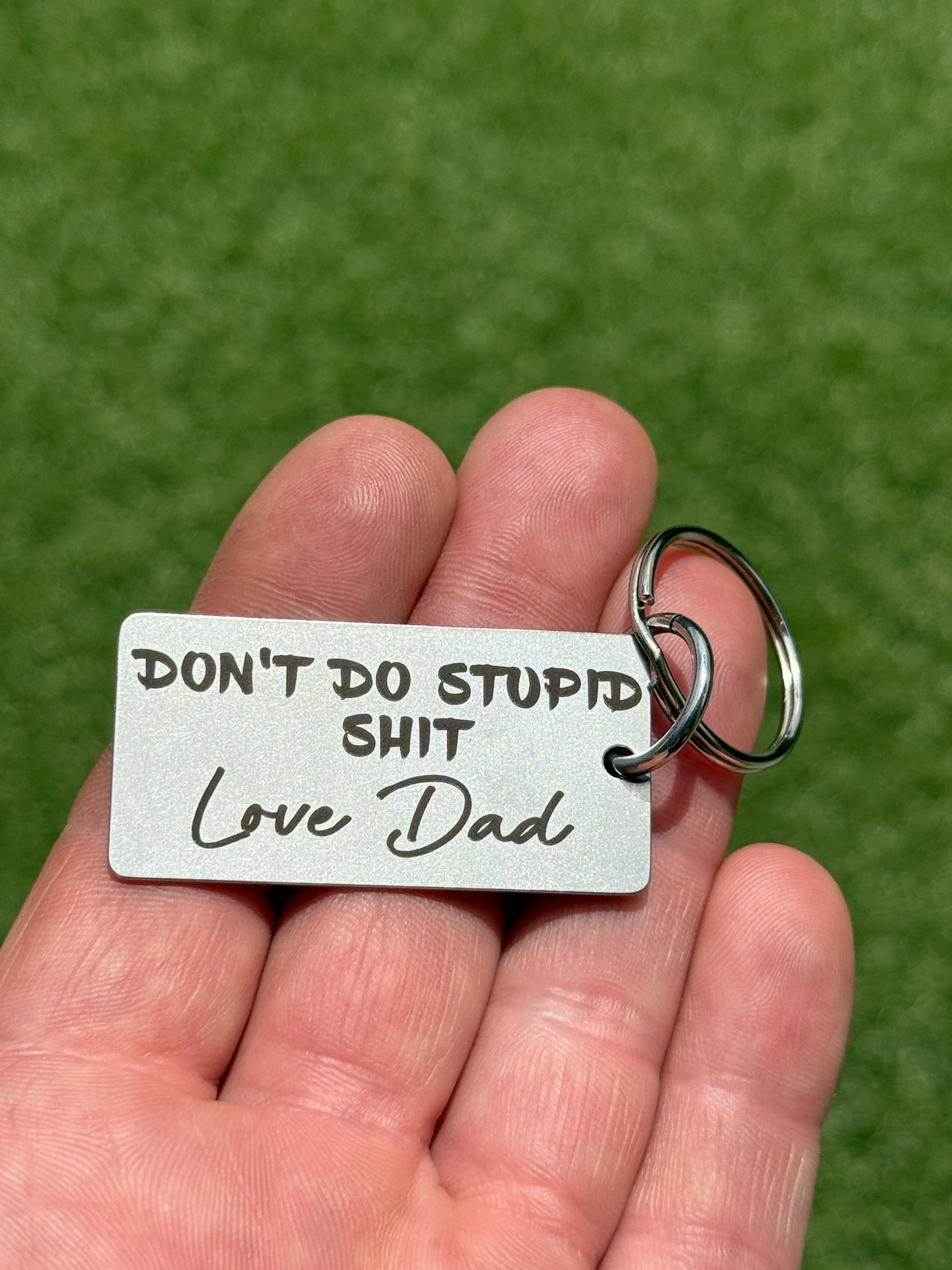 Son and Daughter Laser engraved key tags