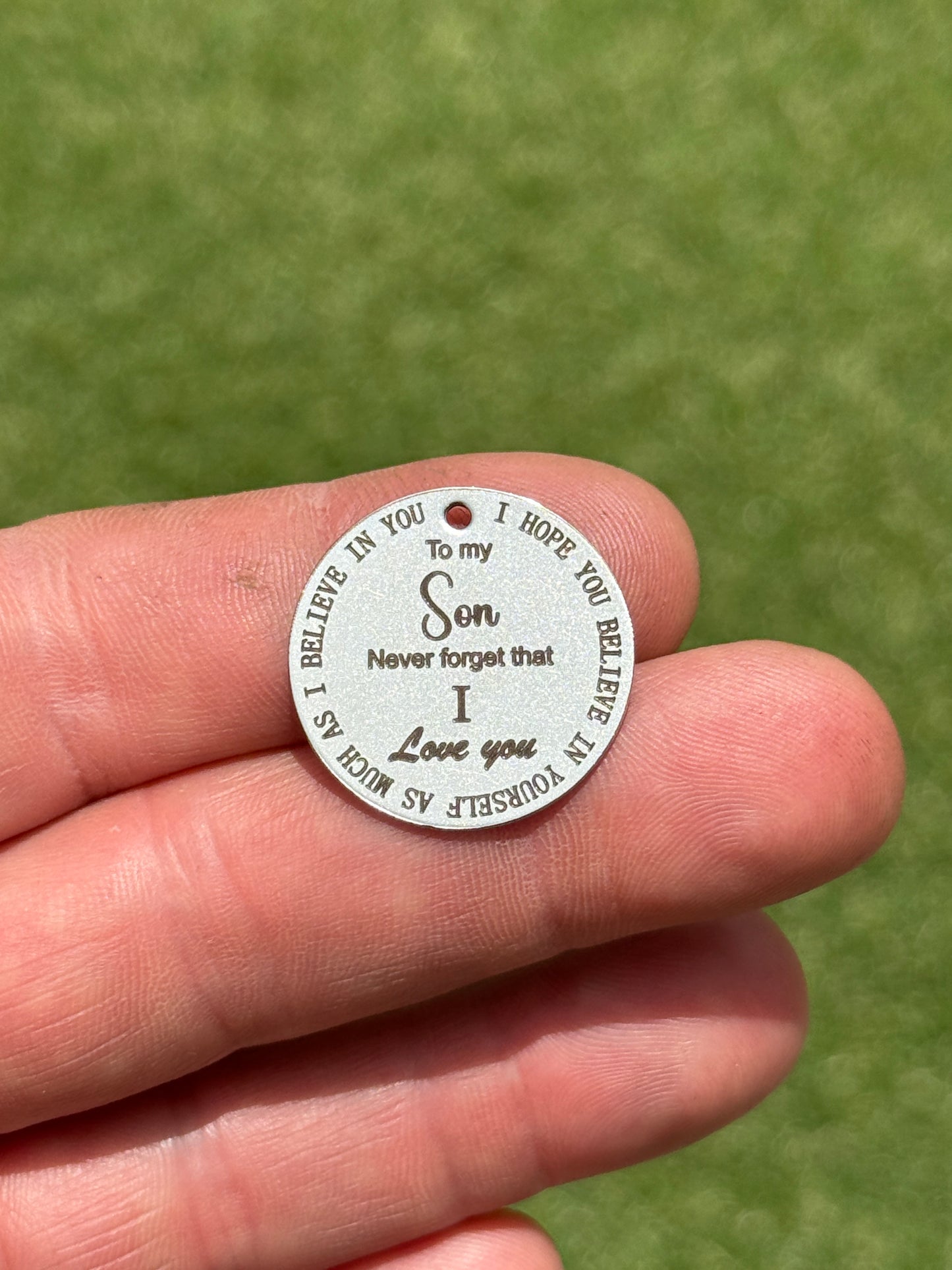 Son and Daughter Laser engraved key tags