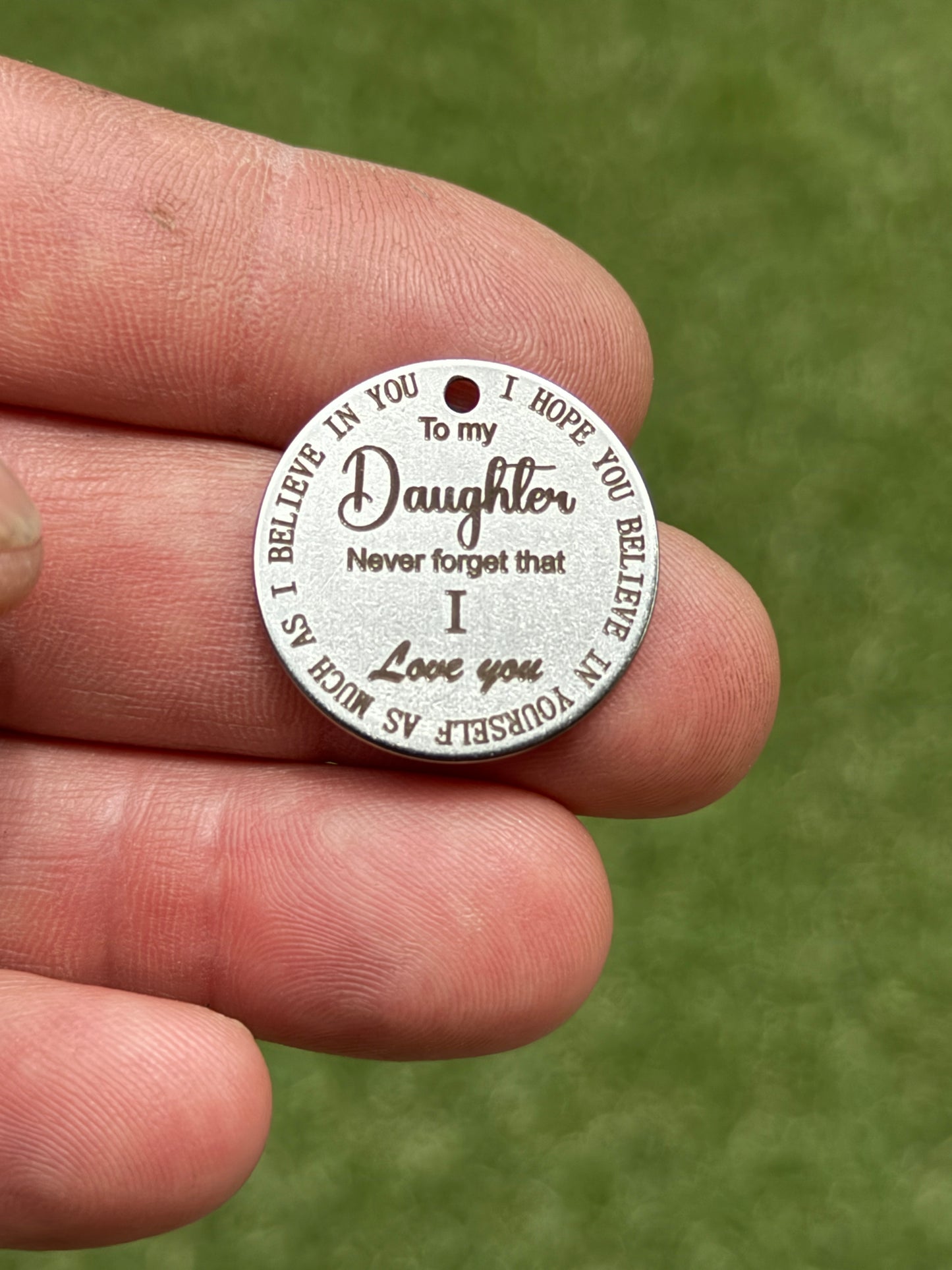 Son and Daughter Laser engraved key tags