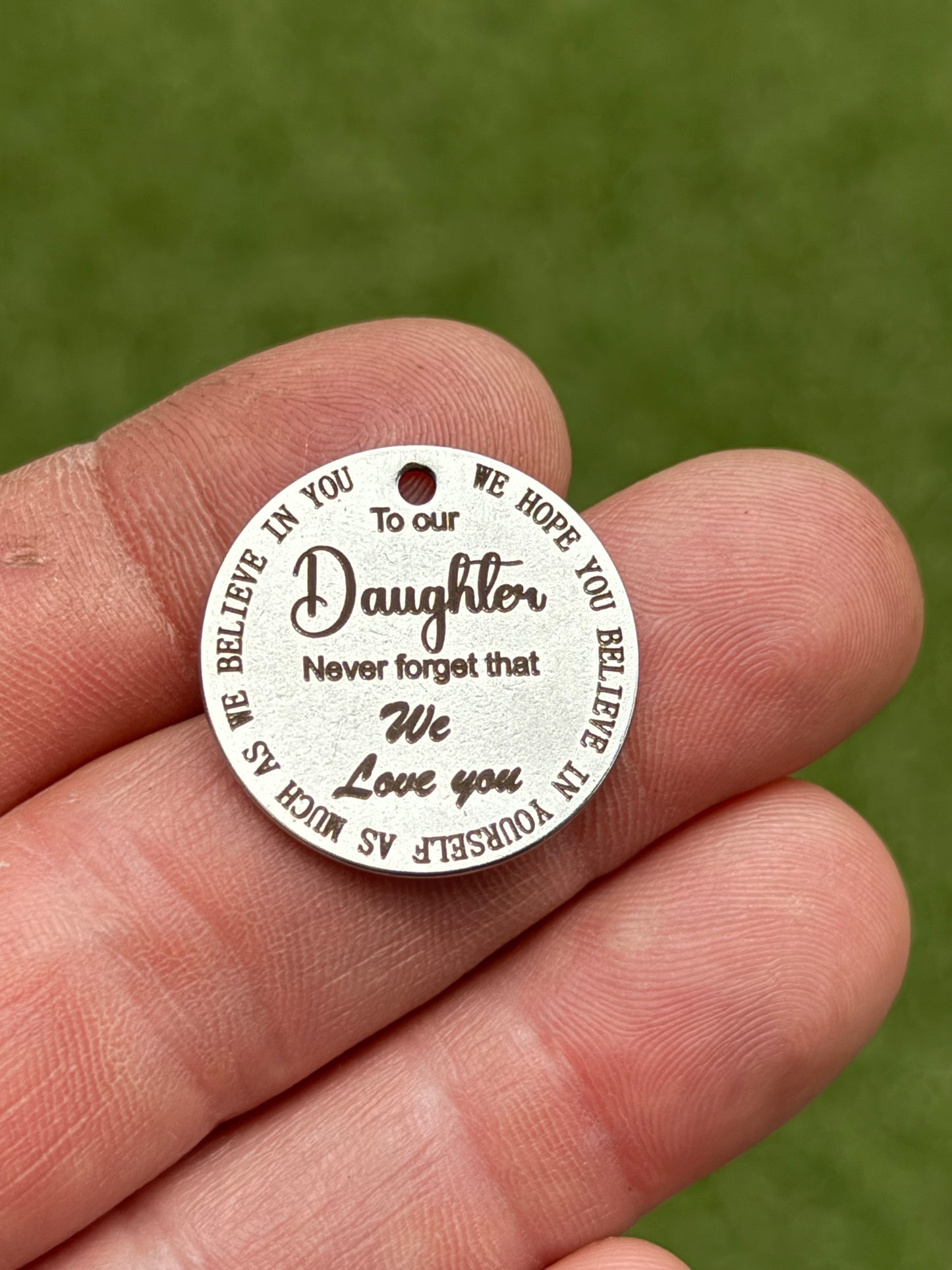 Son and Daughter Laser engraved key tags