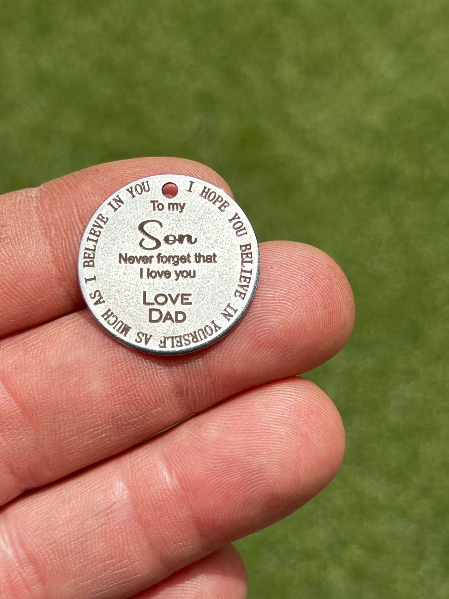 Son and Daughter Laser engraved key tags