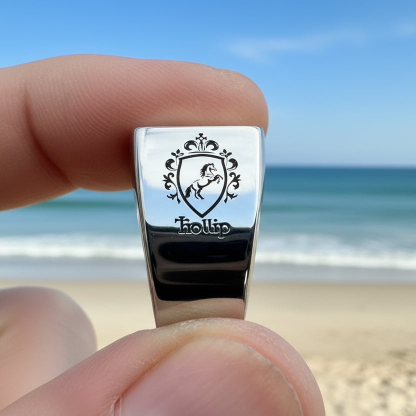 Family crest ringsStainless steel rings