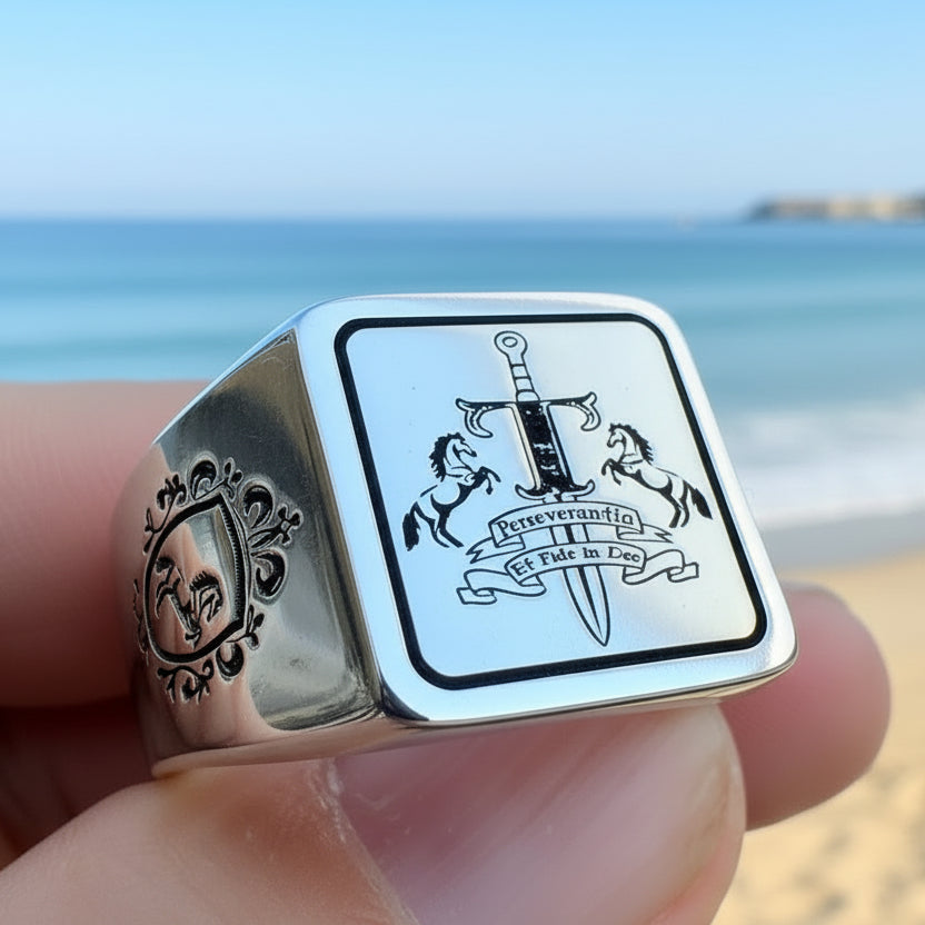 Family crest ringsStainless steel rings