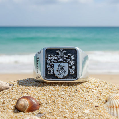 Family crest ringsStainless steel rings