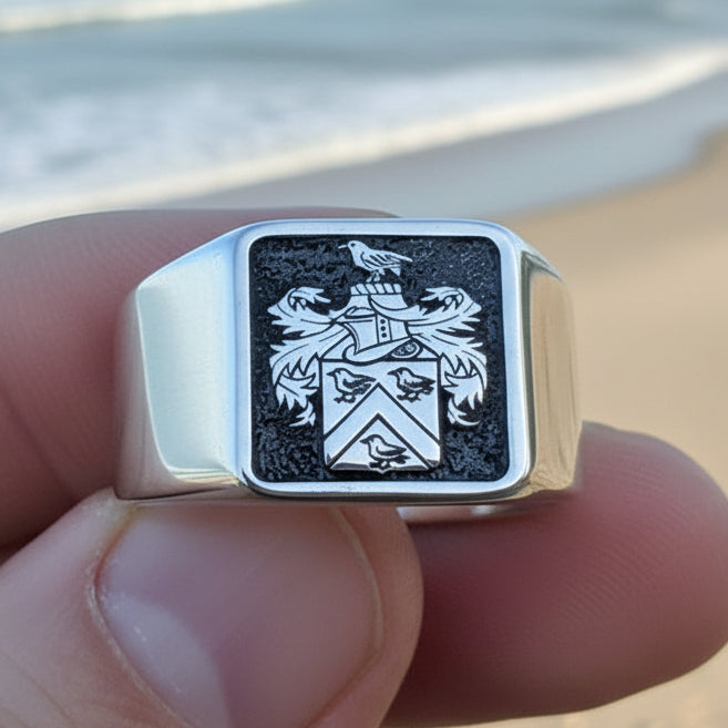 Family crest ringsStainless steel rings