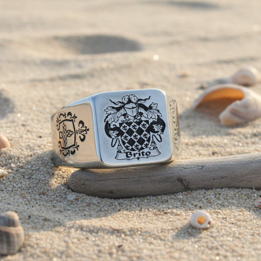 Family crest ringsStainless steel rings