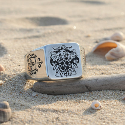 Family crest ringsStainless steel rings