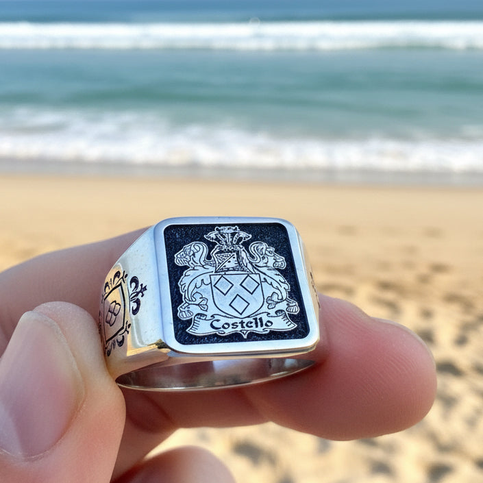 Family crest ringsStainless steel rings