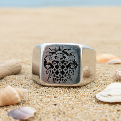 Family crest ringsStainless steel rings