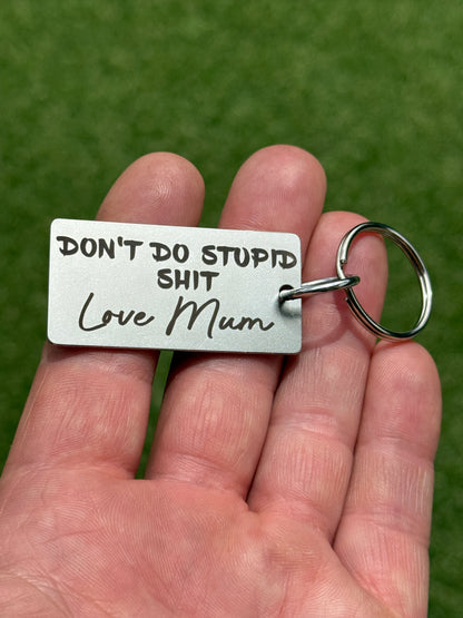Son and Daughter Laser engraved key tags