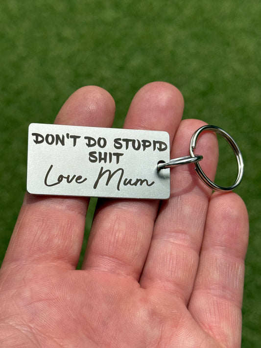 Son and Daughter Laser engraved key tags