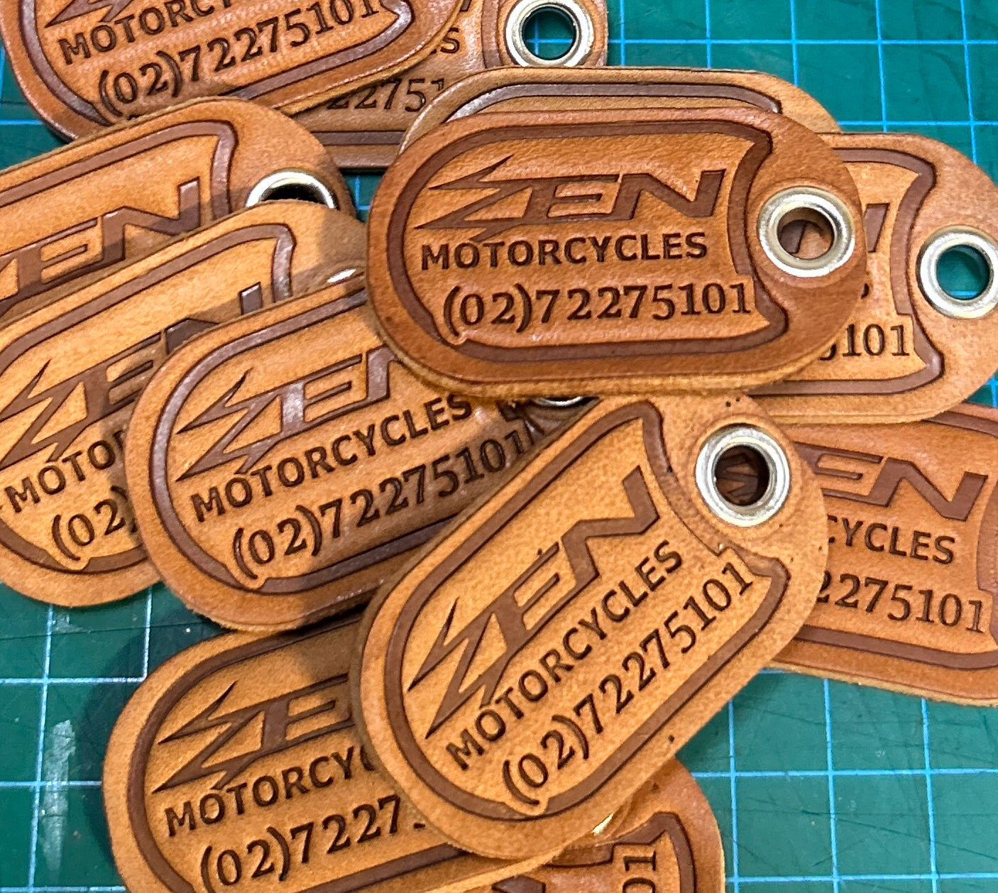 Custom leather keytags