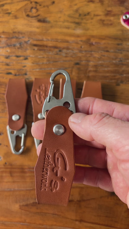 Leather belt hanger key fob.