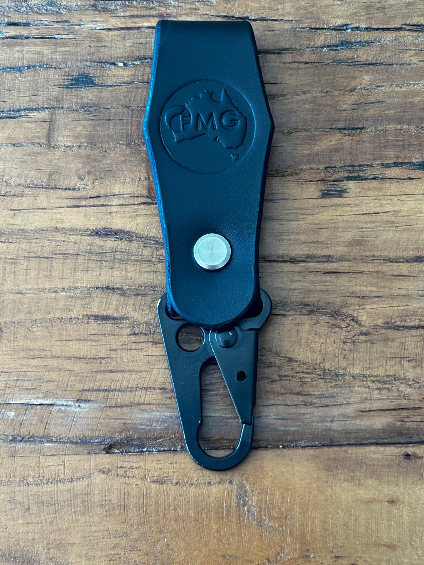 Leather belt hanger key fob.