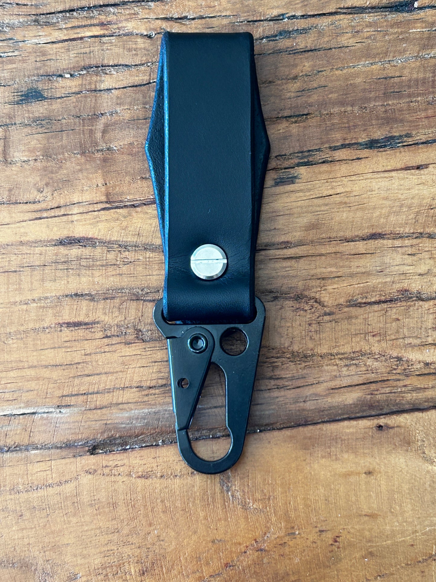 Leather belt hanger key fob.