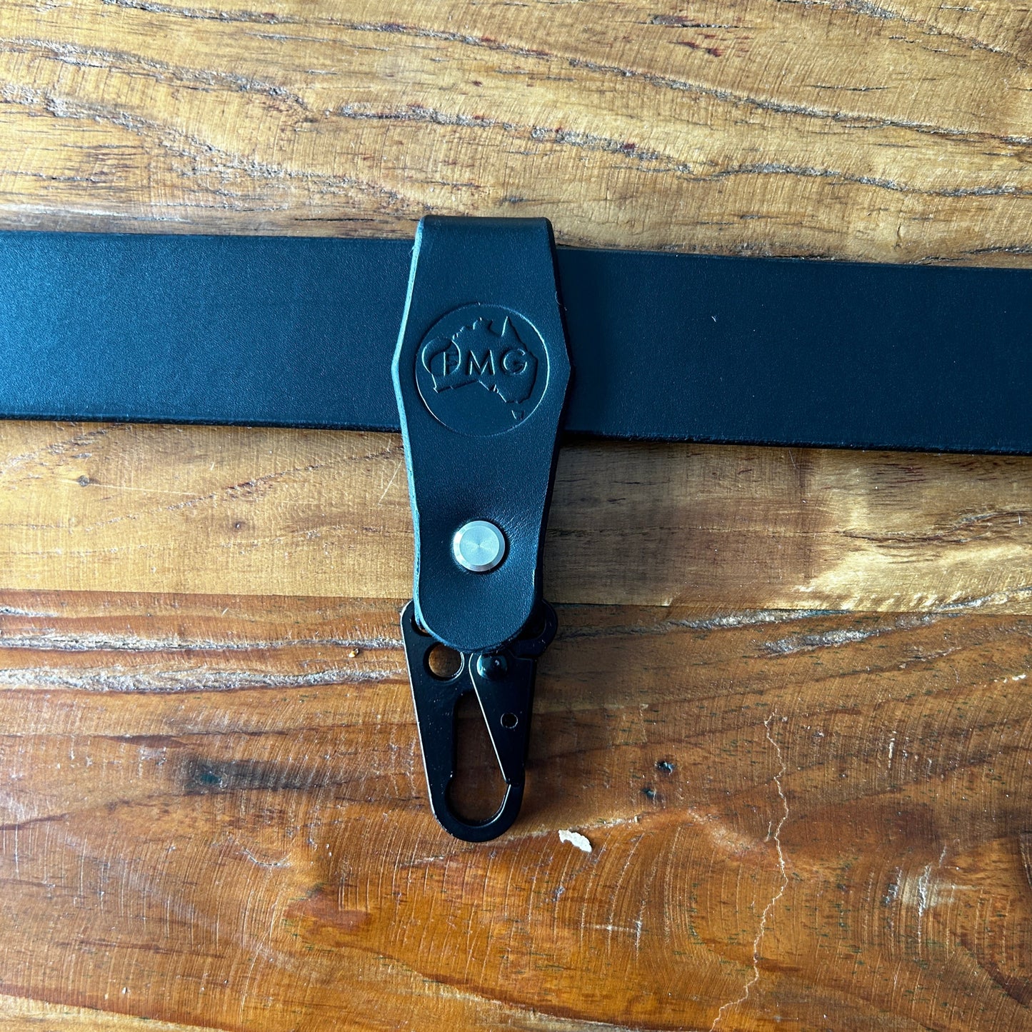 Leather belt hanger key fob.