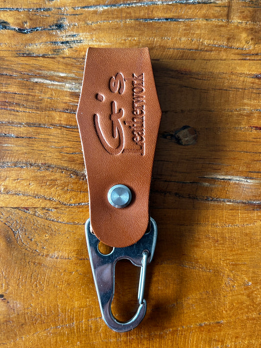 Leather belt hanger key fob.