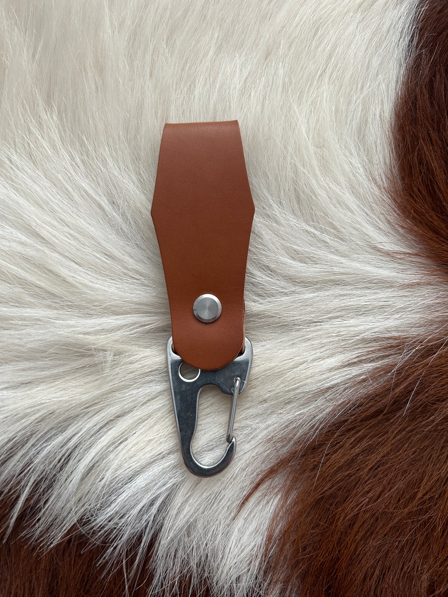 Leather belt hanger key fob.