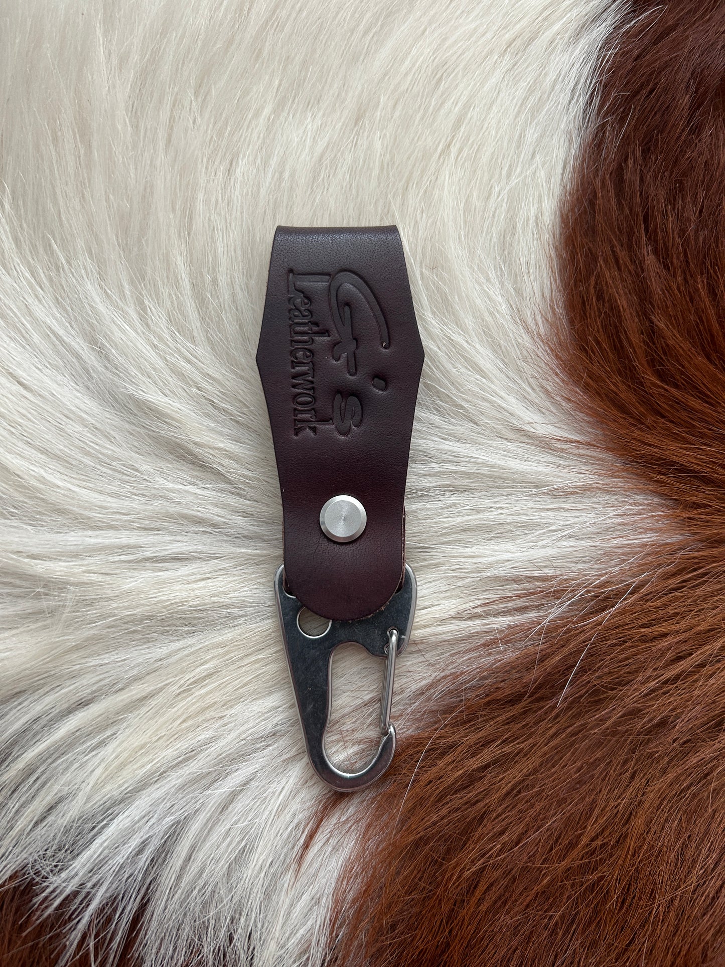 Leather belt hanger key fob.