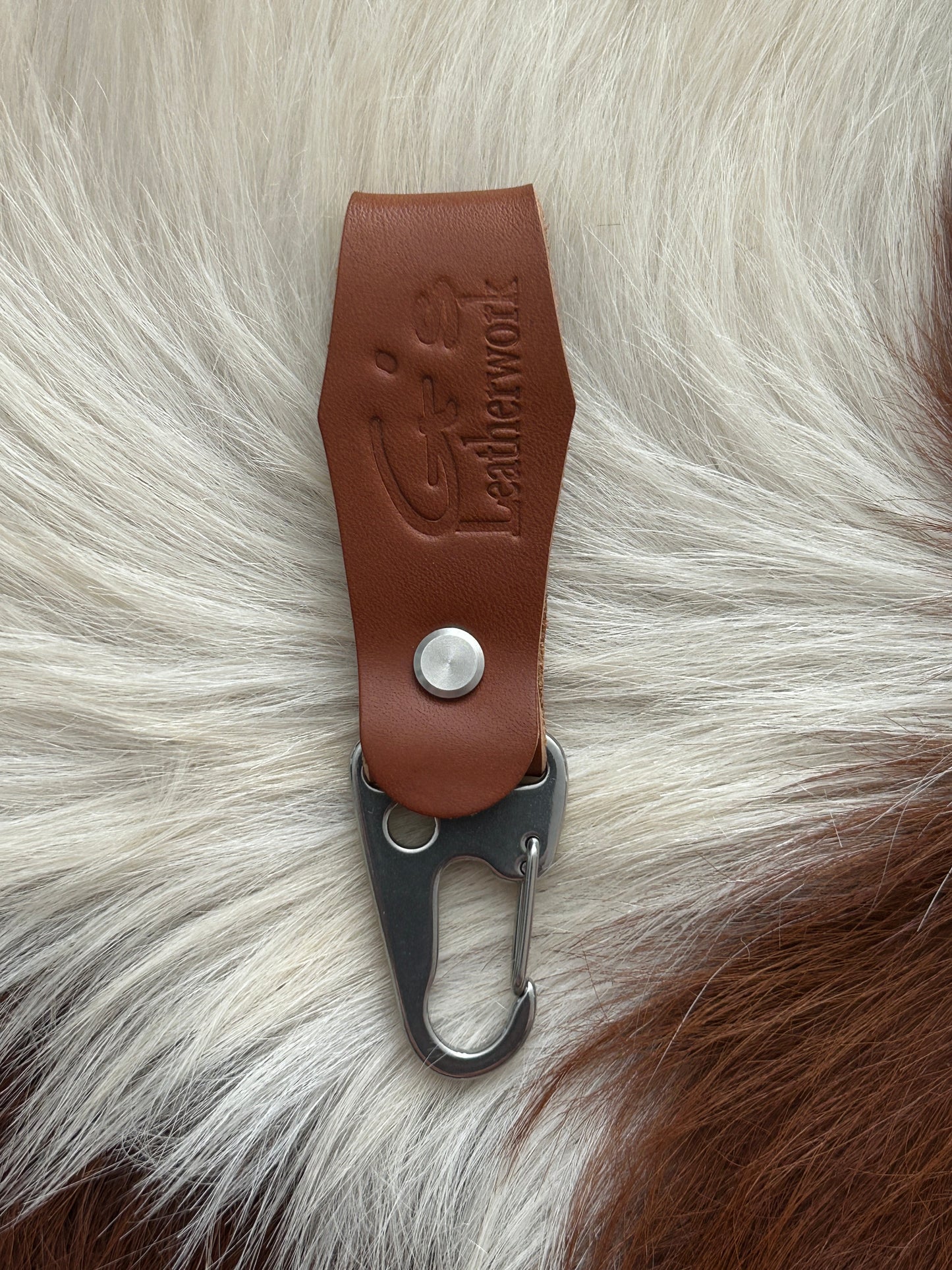 Leather belt hanger key fob.