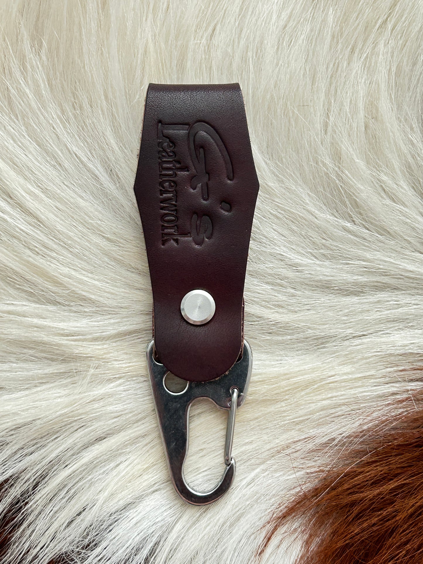 Leather belt hanger key fob.