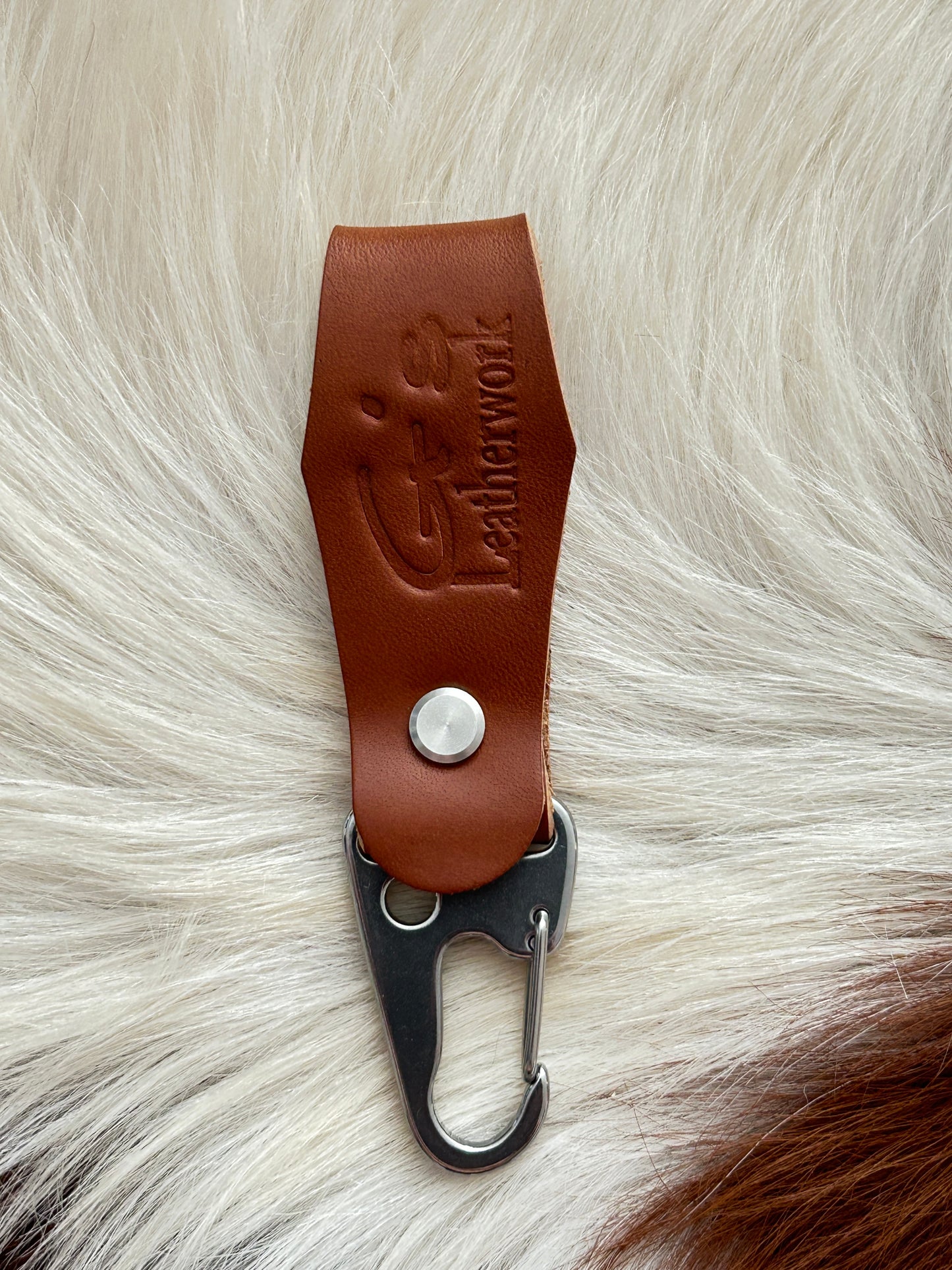 Leather belt hanger key fob.