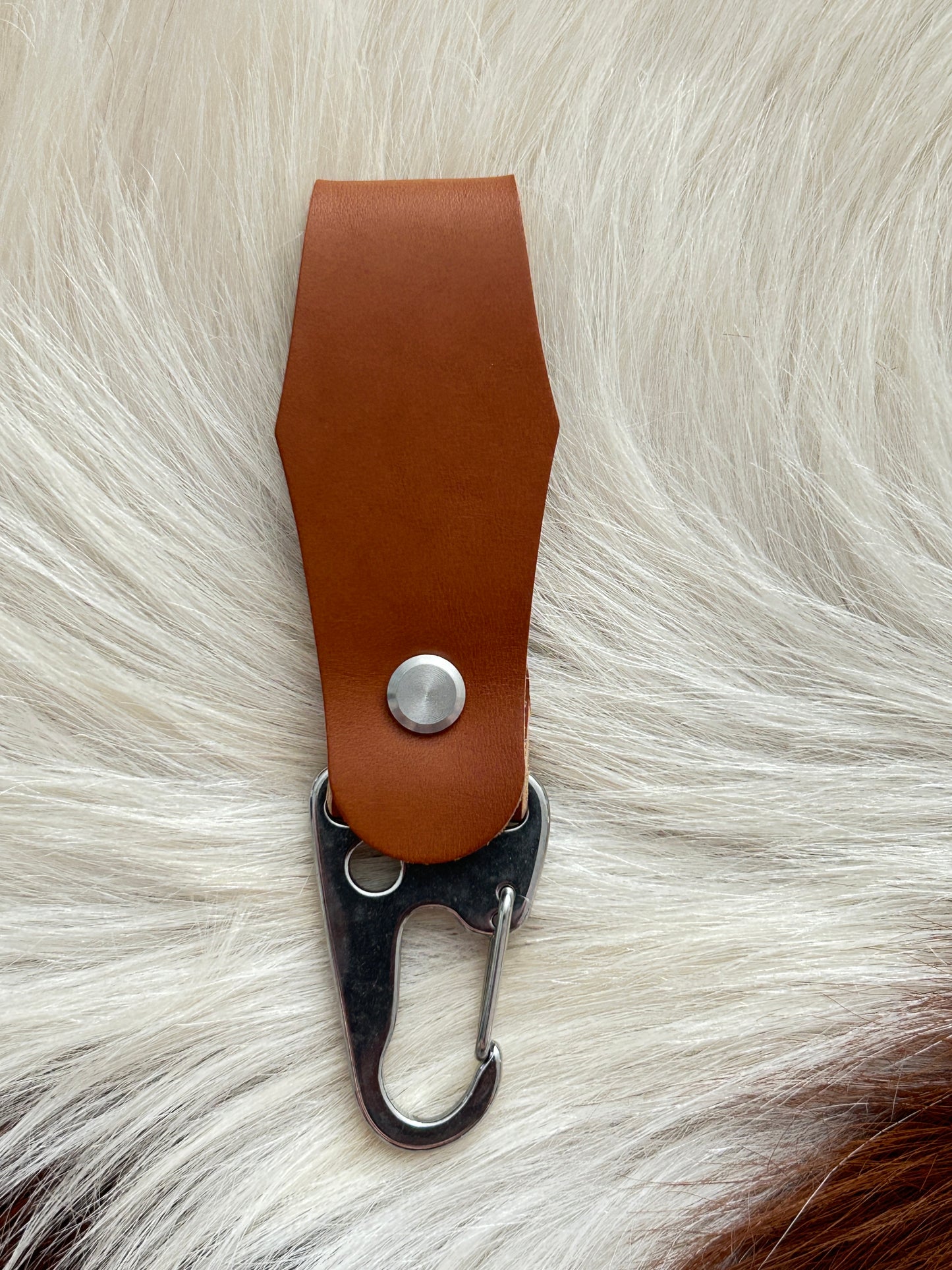 Leather belt hanger key fob.