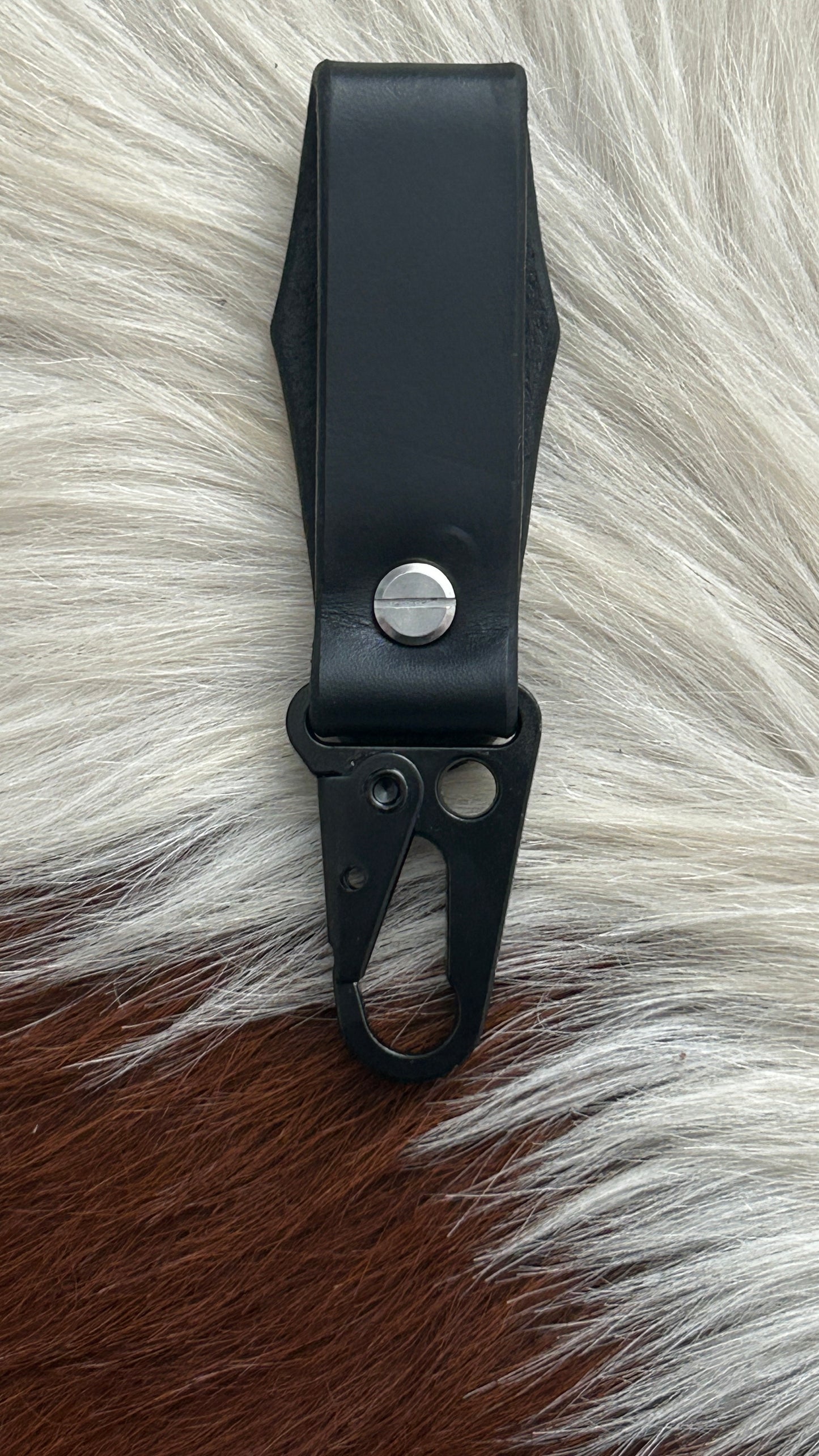 Leather belt hanger key fob.