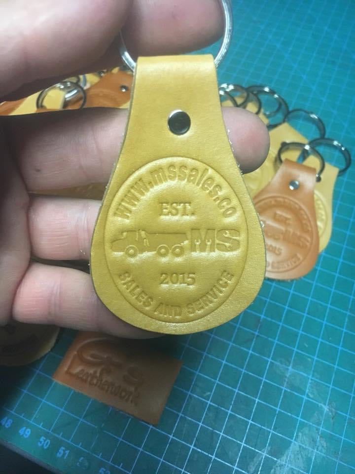 Custom leather keytags