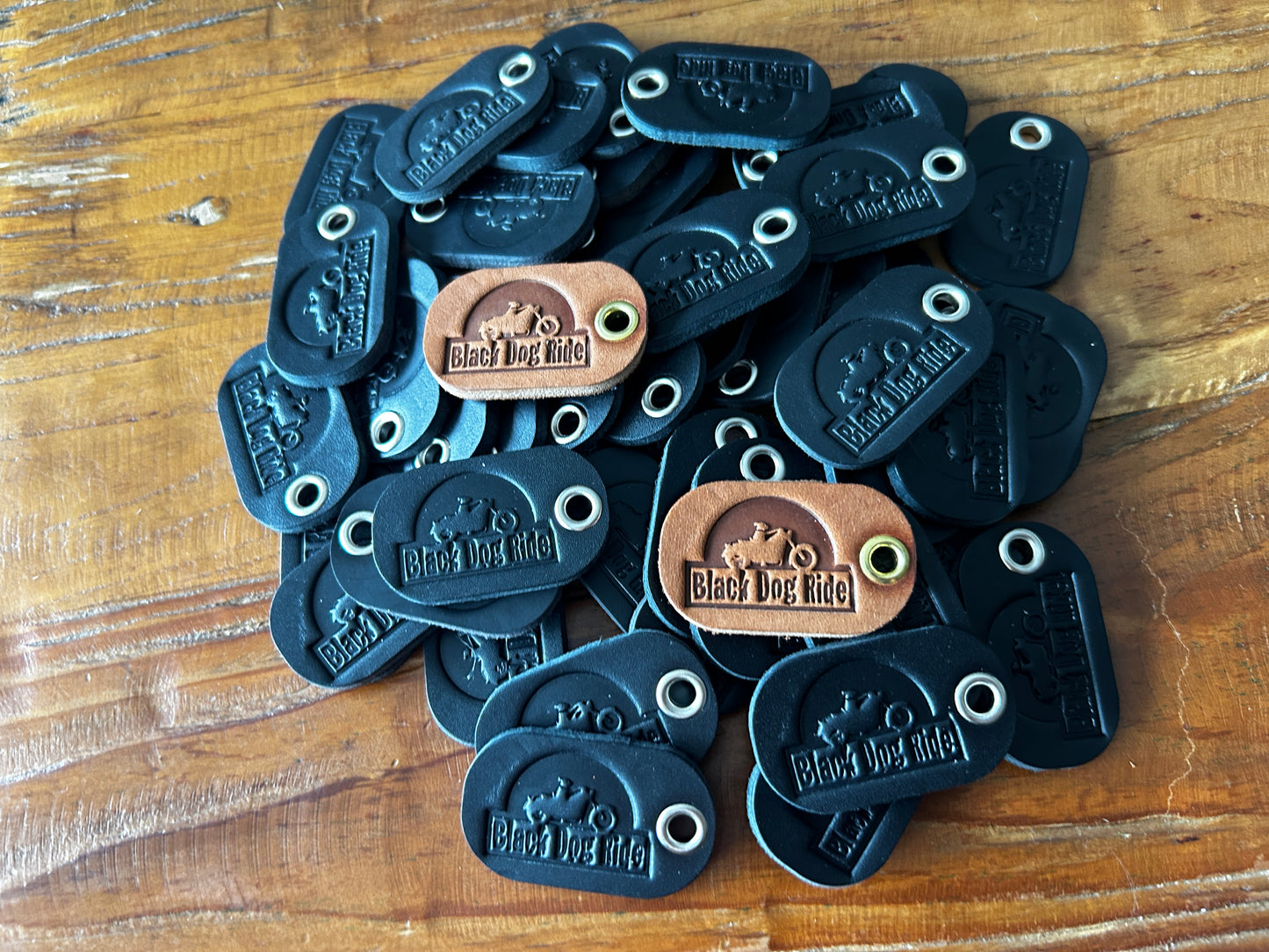 Custom leather keytags