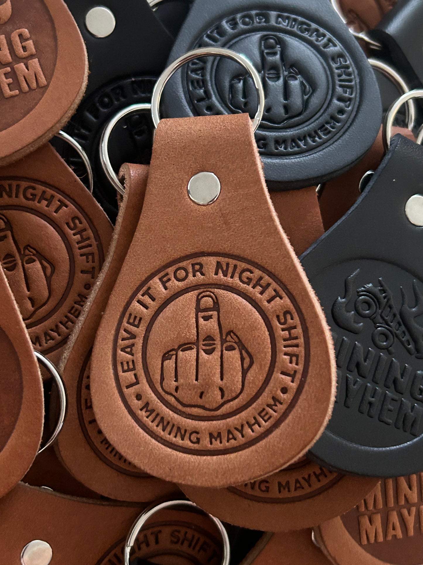 Custom leather keytags