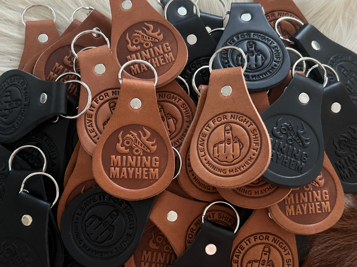 Custom leather keytags