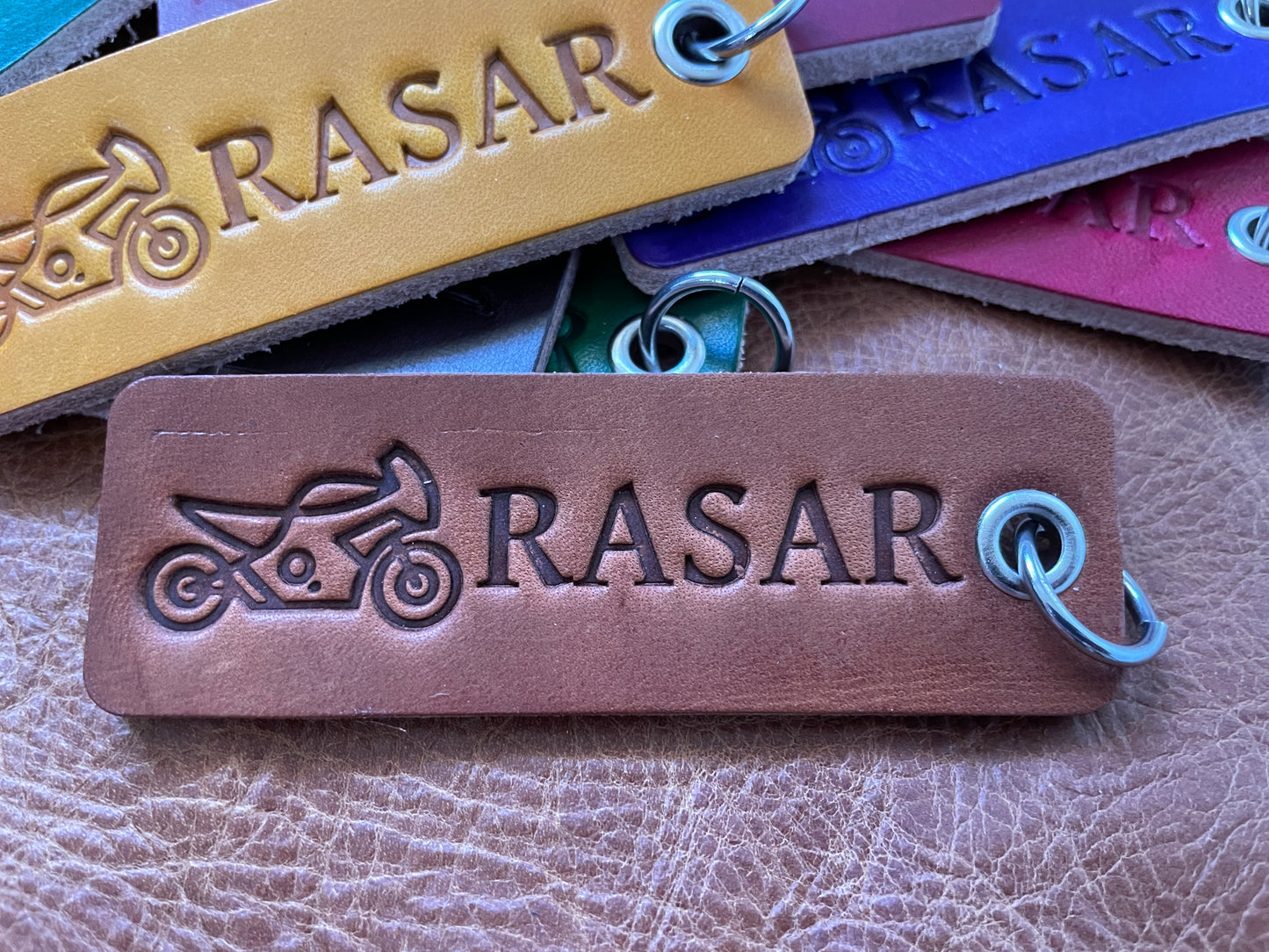 Custom leather keytags