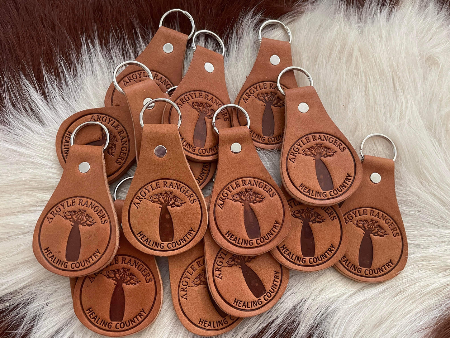 Custom leather keytags